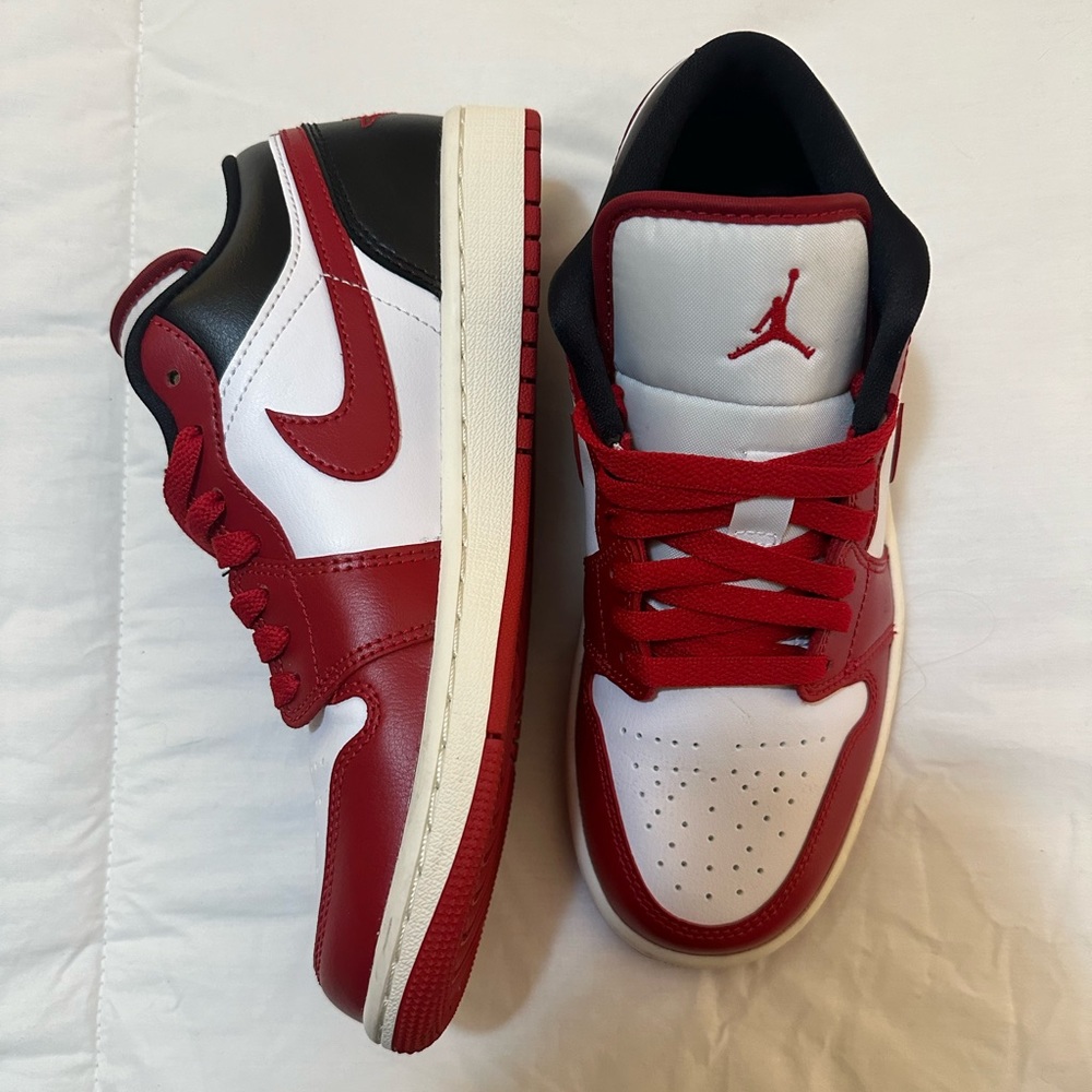 Jordan 1 Low "White/Gym Red/Black/Sail" Women's Shoe